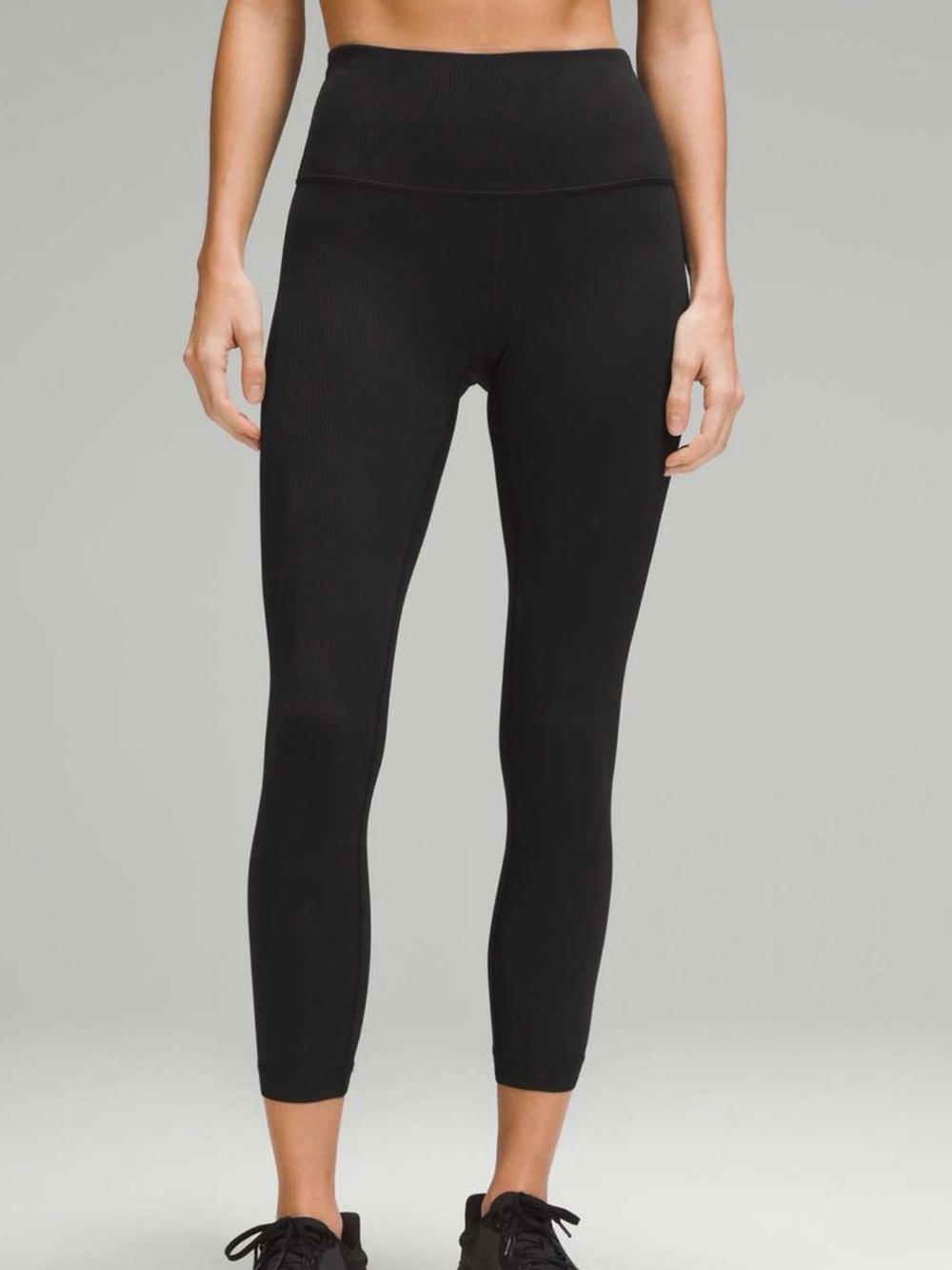 Lululemon Wunder Train High-Rise Ribbed Crop 23" Black Sz 2 - Picture 2 of 9